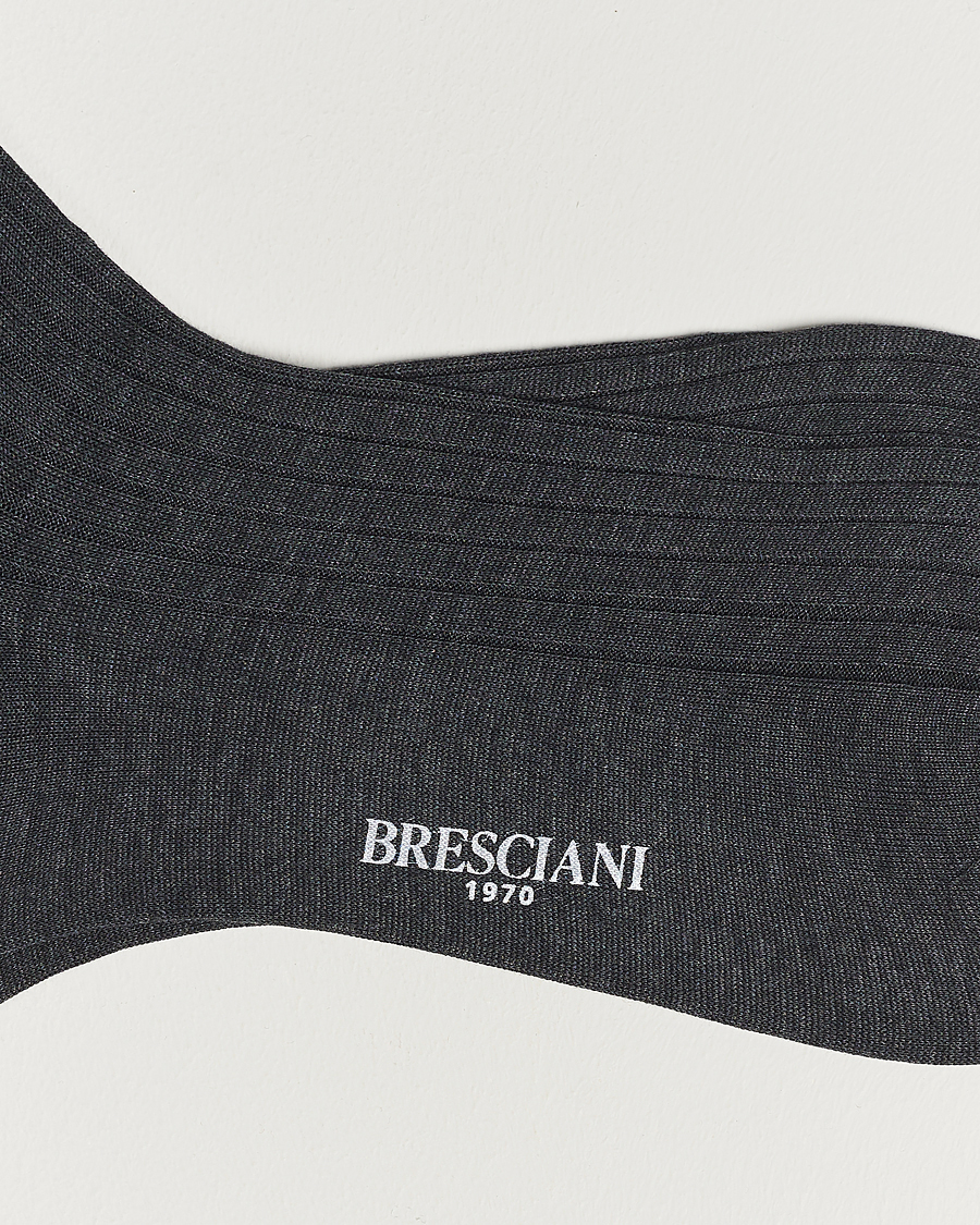 Bresciani 3-pack Cotton Ribbed Short Socks Grey Melange