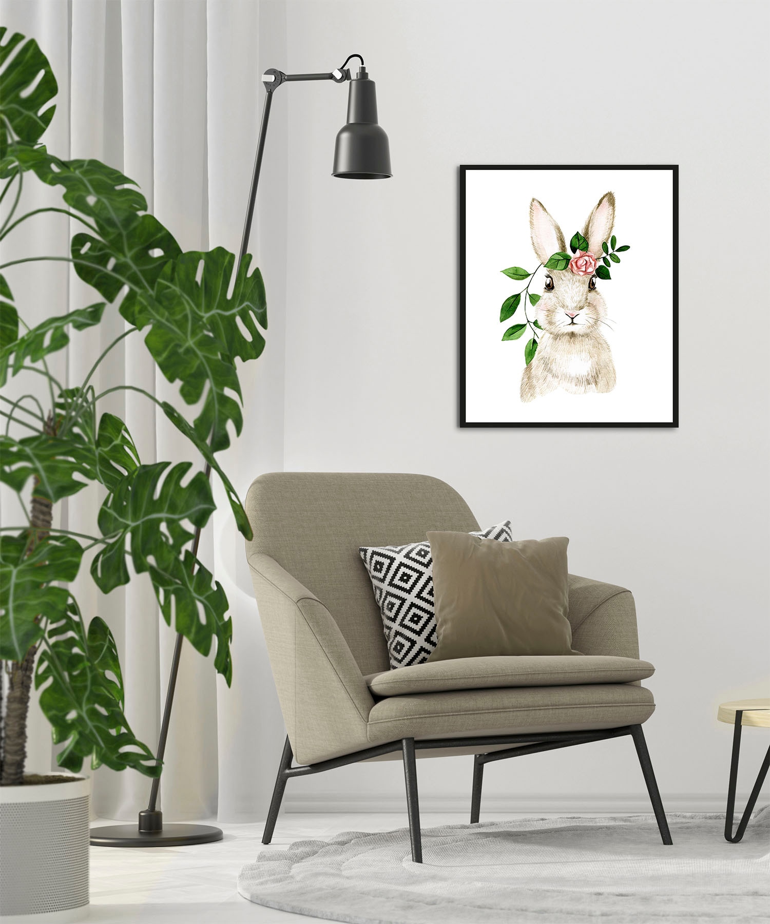 queence Bild »Akatosch« Blumen | Haustiere | Kunst | Ostern 1 Stk. tlg. mit Rahmen, schwarz