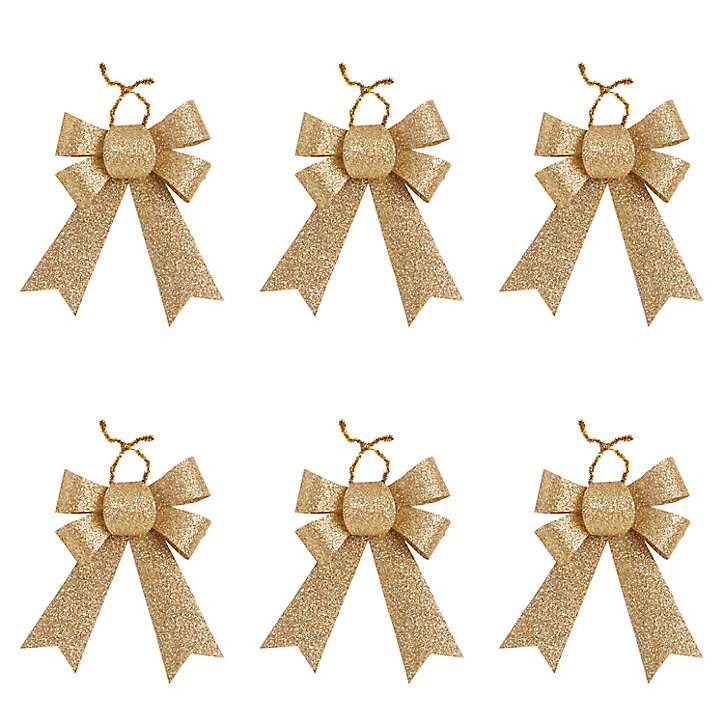 Lot de 6 nœuds dorés à suspendre 11,5 cm