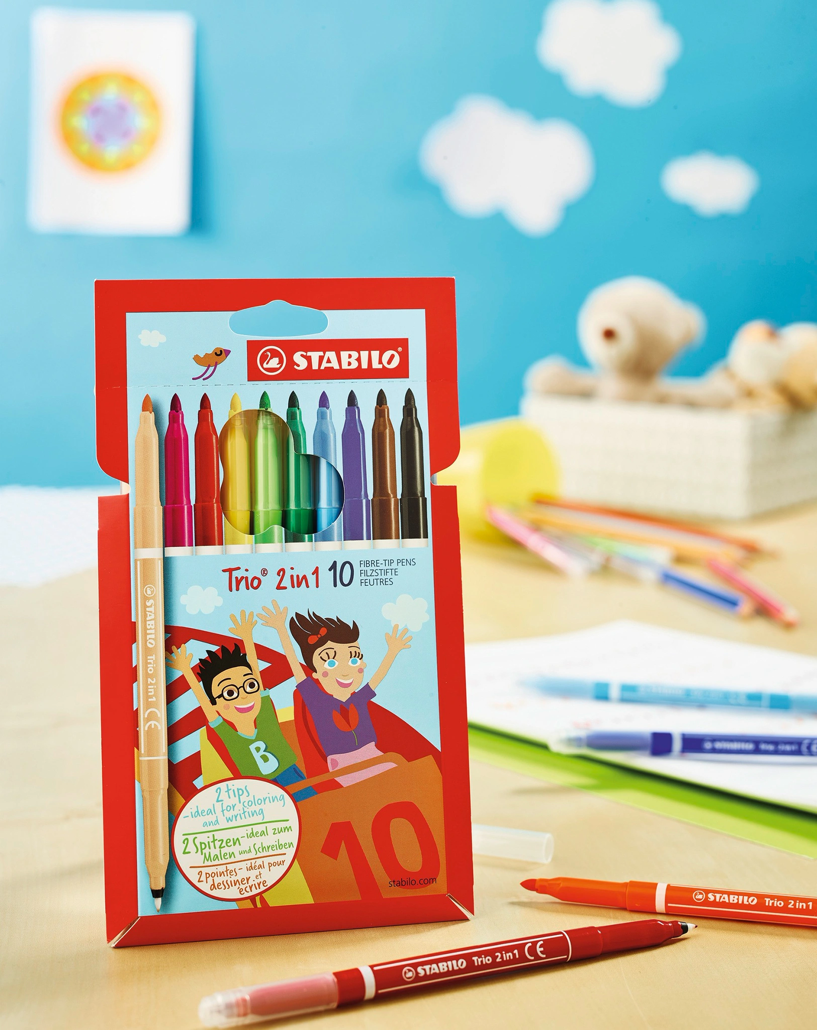 Filzstift STABILO® Trio 2in1 10er-Pack