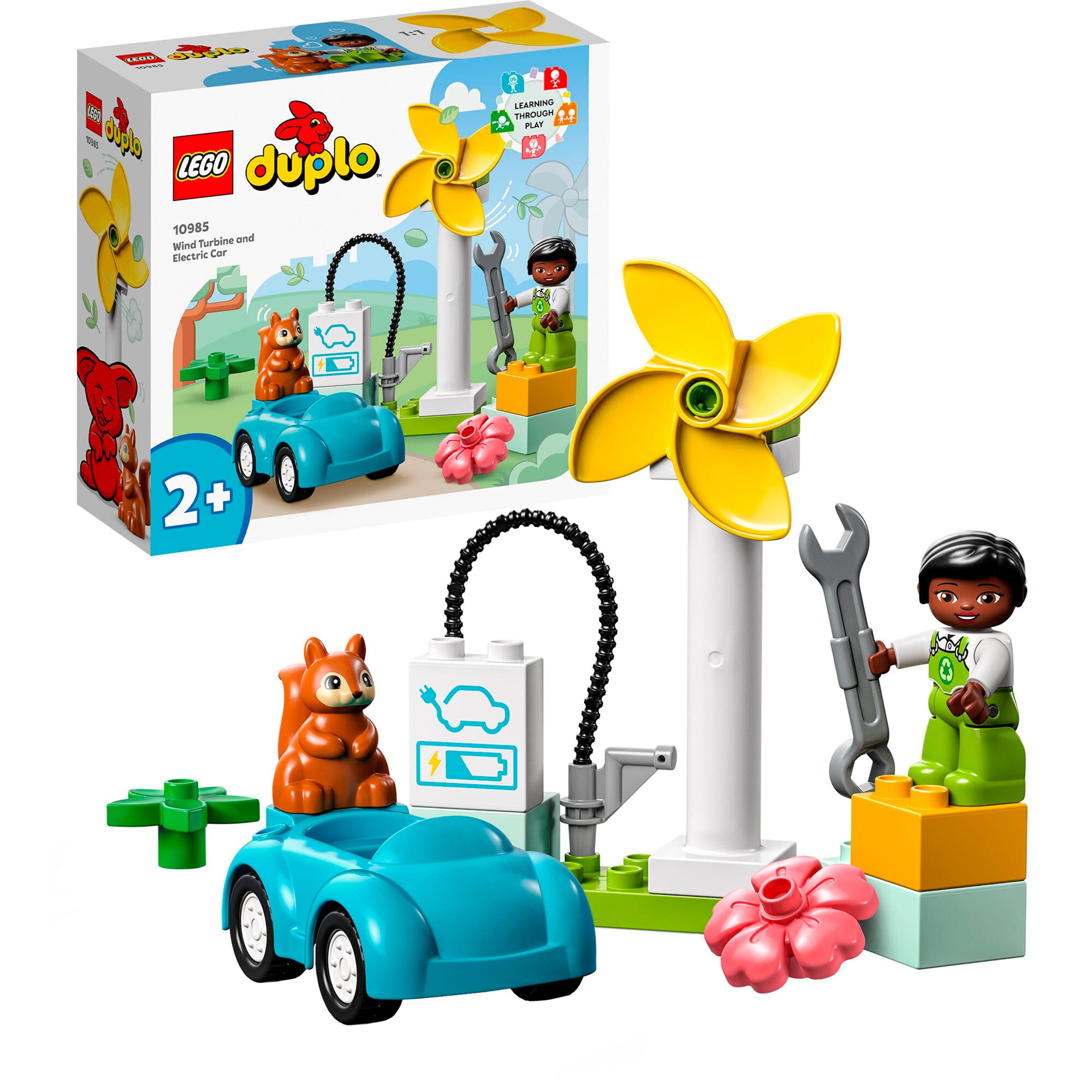 LEGO Konstruktionsspielzeug DUPLO Windrad und Elektroauto