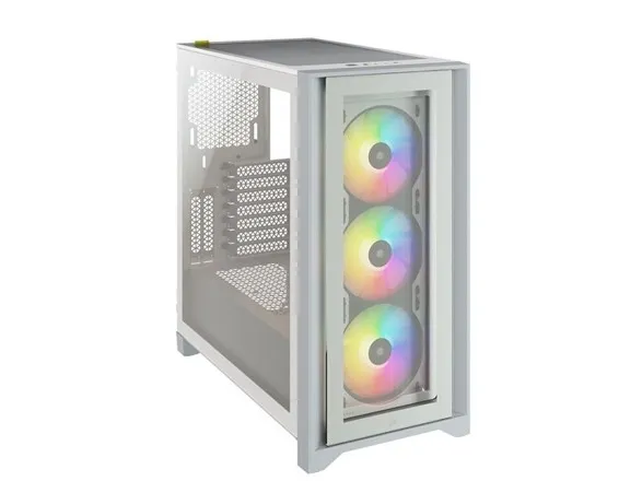 Corsair iCUE 4000X RGB – Miditower - ATX - ingen strømforsyning - Hvid - USB/Lyd