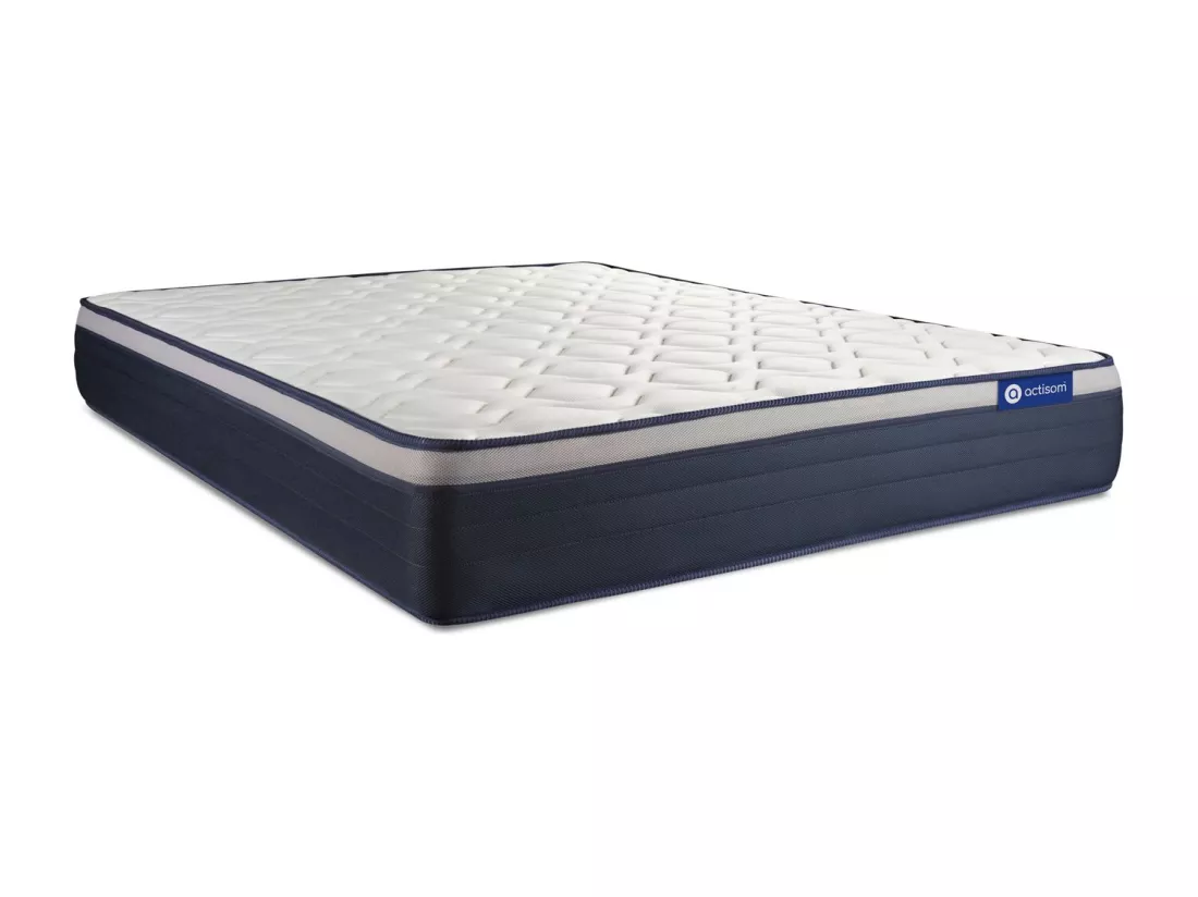 Ensemble matelas Mémoire de forme ACTIMEMO MAX 140x190 cm Maxi épaisseur 7zones de confort + sommier KIT blanc