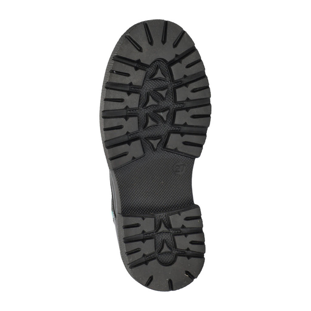 Nelson Kids leren veterboots zwart