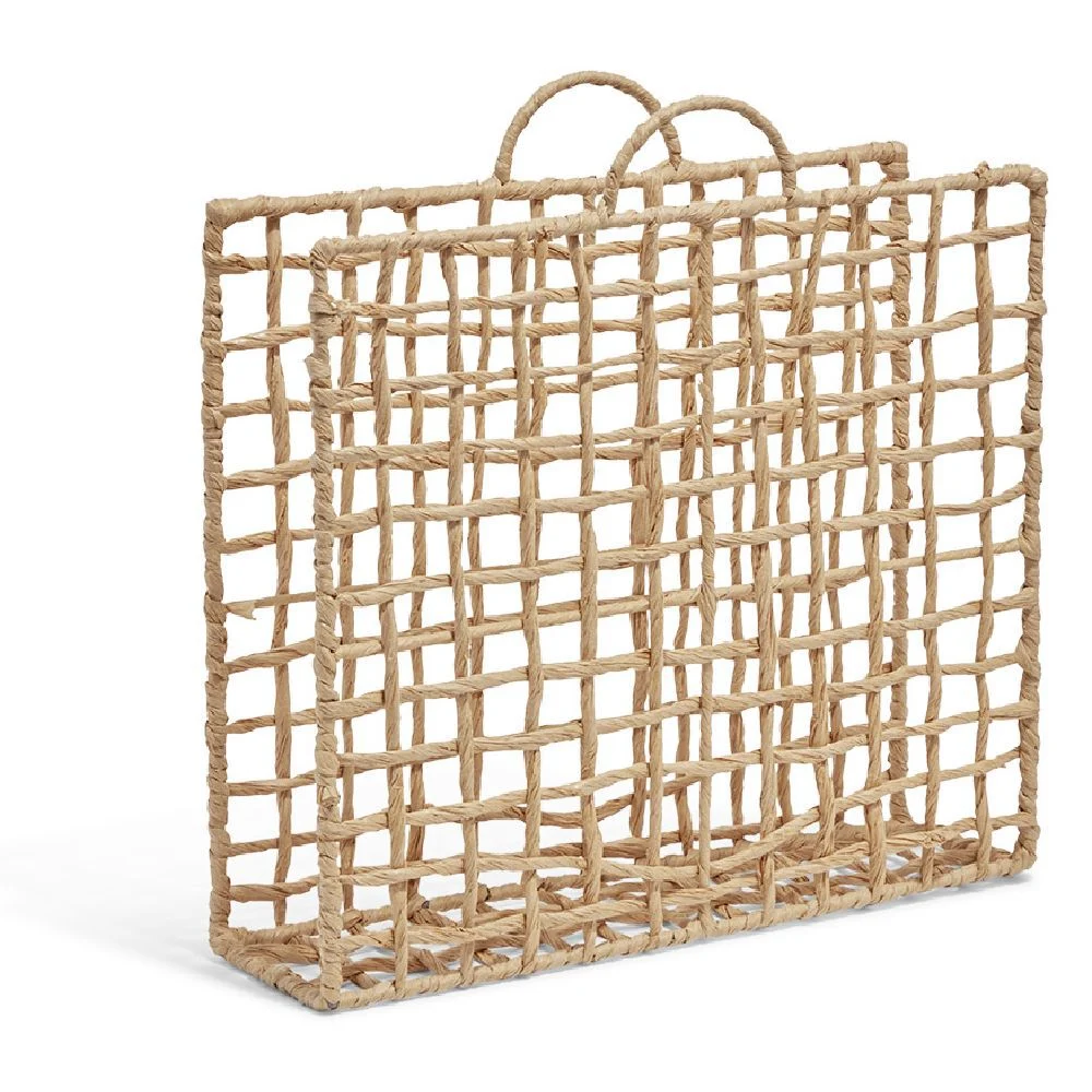 Porte-magazine effet osier L39X10 cm