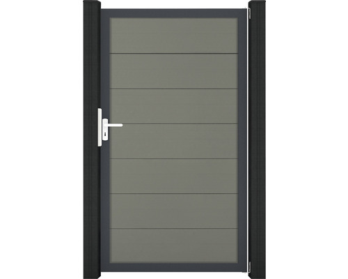 Enkele poort GroJa Flex Grande DIN universeel voorgemonteerd zonder palen, frame antraciet 100 x 180 cm grijs