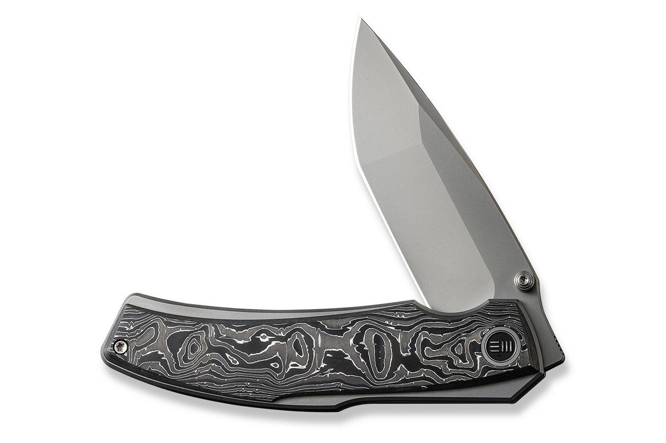 WE Knife Swordfin WE23067-3 Bead Blasted CPM 20CV, Aluminum Foil Carbon Fiber Gray Titanium zakmes, Thys Meades design