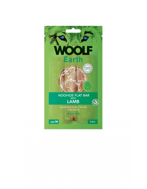 Woolf Earth Noohide Flat Bar M 90 g - Hondensnack