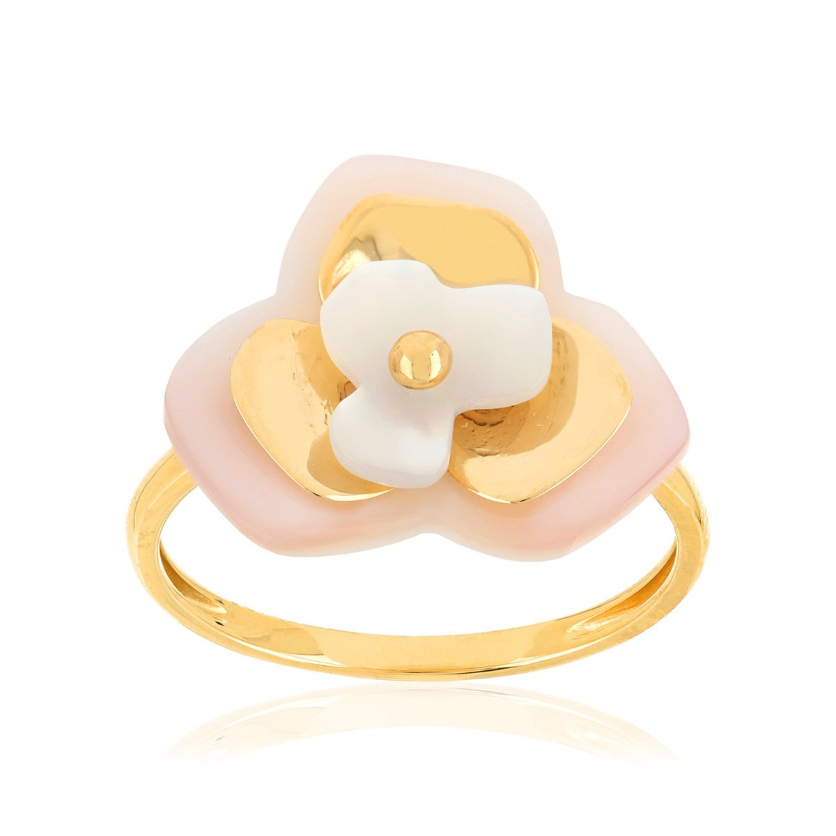 Bague or 375 et nacres