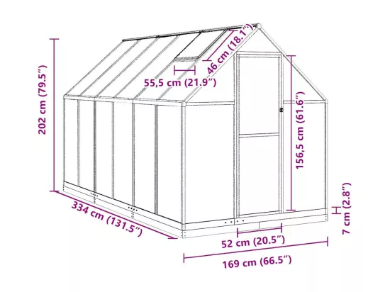 Serre tente abri plante aluminium argenté 334 x 169 x 202 cm 02_0044524