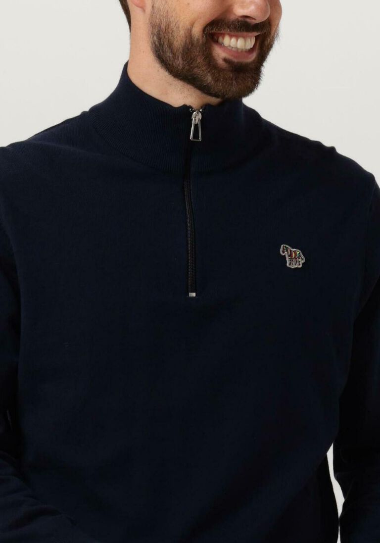 PS PAUL SMITH donkerblauwe ps paul smith trui mens sweater zip neck zeb bad