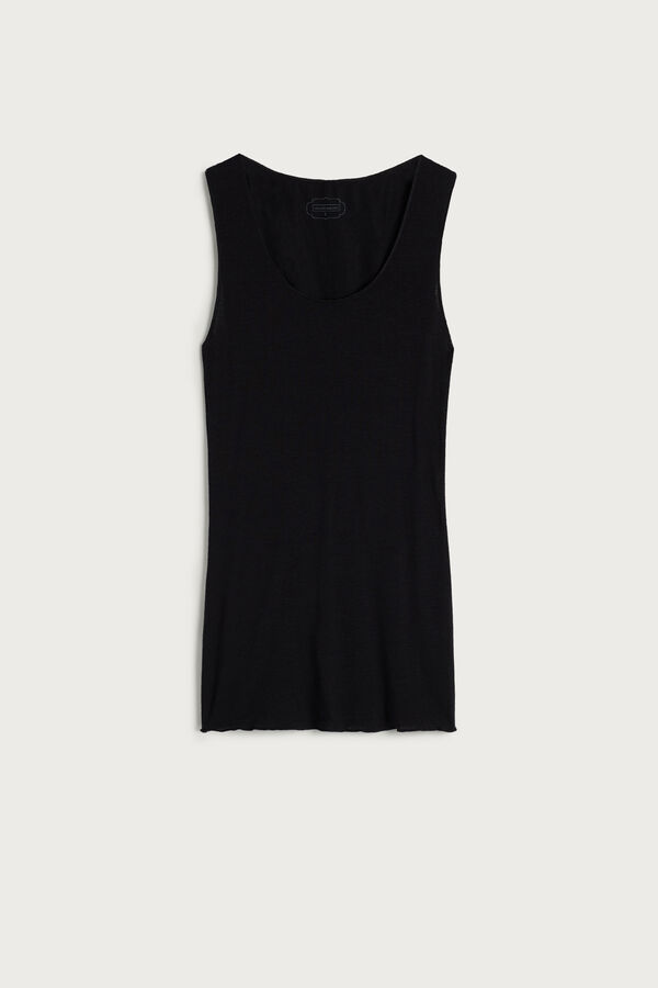 Blusa sem mangas ultraleve em modal e cashmere
