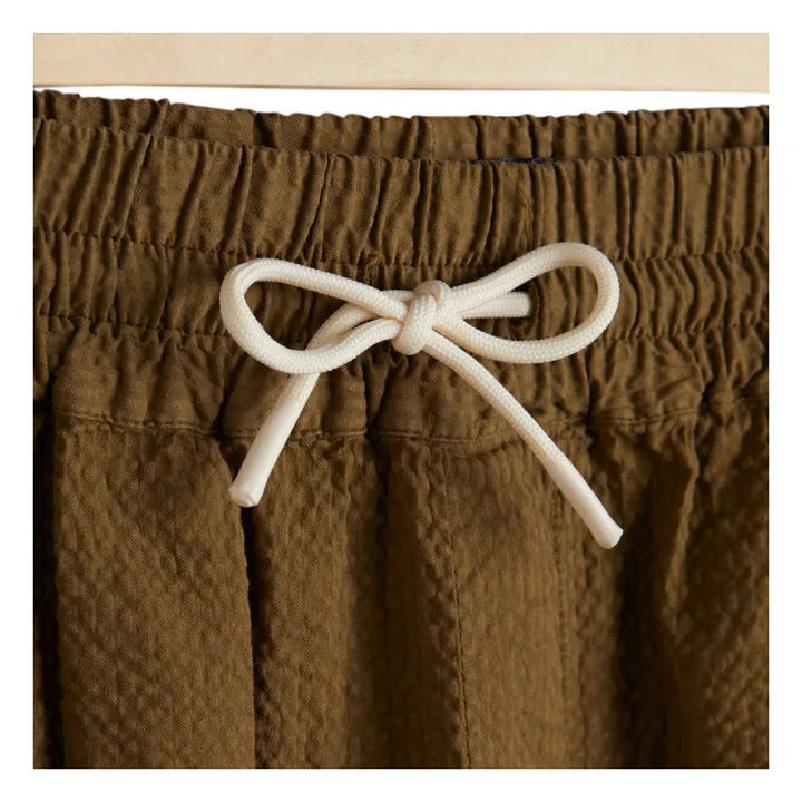 Portuguese Flannel Short Seersucker Atlantico | Olive