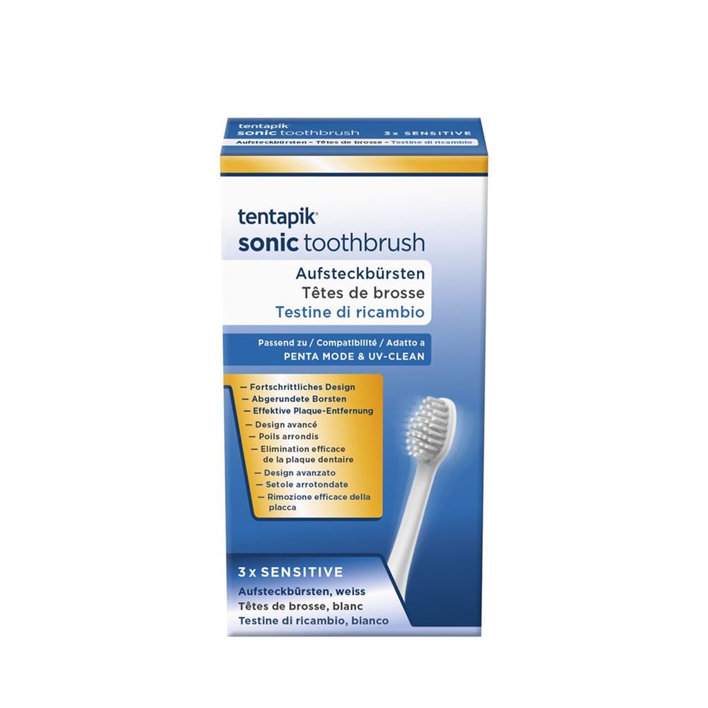 TENTAPIK Aufsteckbürsten<br>3 Stück, sensitive white