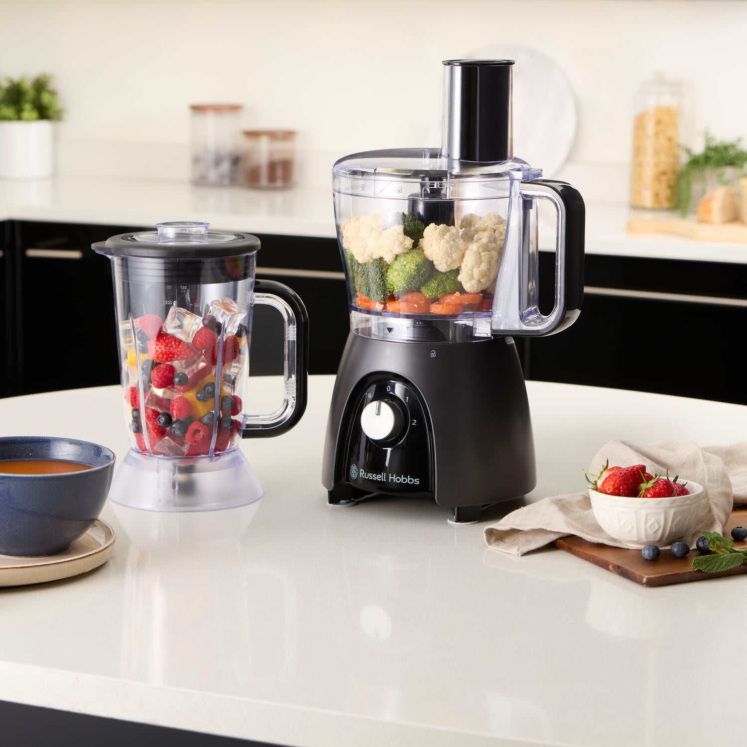 Russell Hobbs  2-i-1 Food Processor + Blender - Matte Charcoal