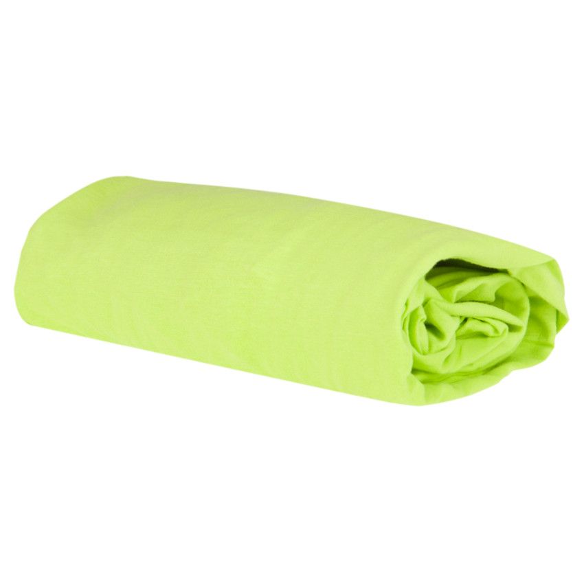 Drap housse en coton uni 90 x 200 cm - Vert/Bleu