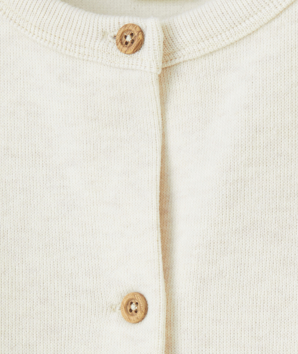 CARDIGAN BÉBÉ GARÇON EN FIBRES RECYCLÉES ÉCRU CHINÉ
