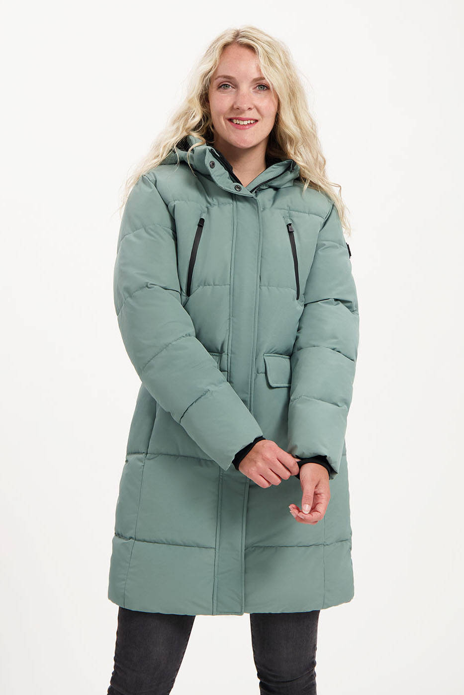 Kjelvik gewatteerde jas Isra blauw