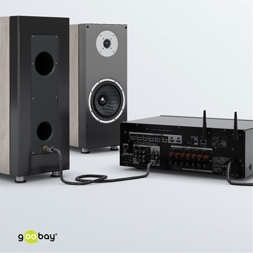 (2m) Mono Stereo-Cinch Audiokabel (65296) - Sharkskin Grey