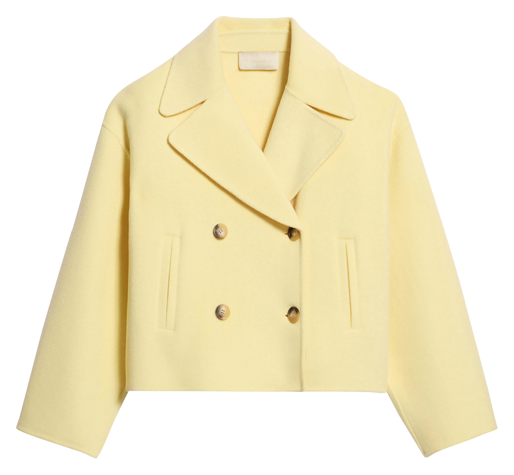 CARLIN - Manteau court en laine mélangée | Jaune