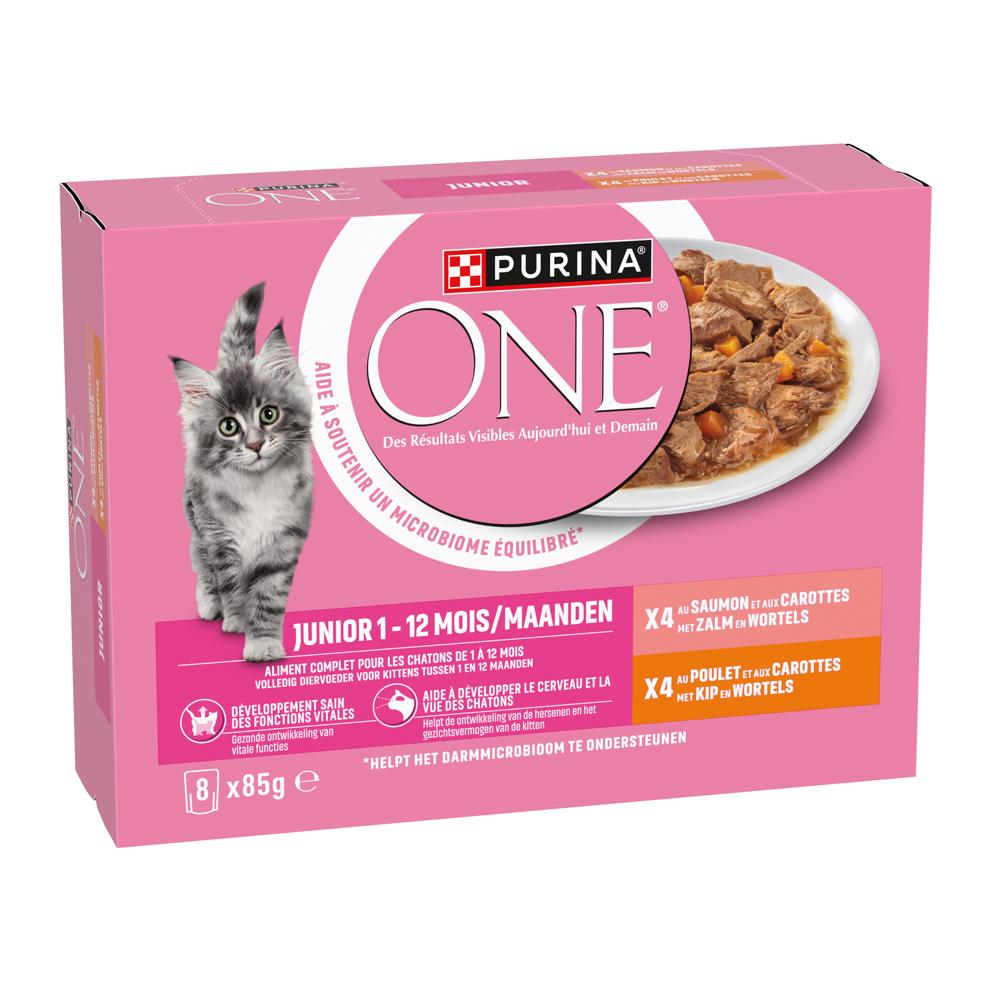Purina ONE Junior Natvoer - Kip en Zalm