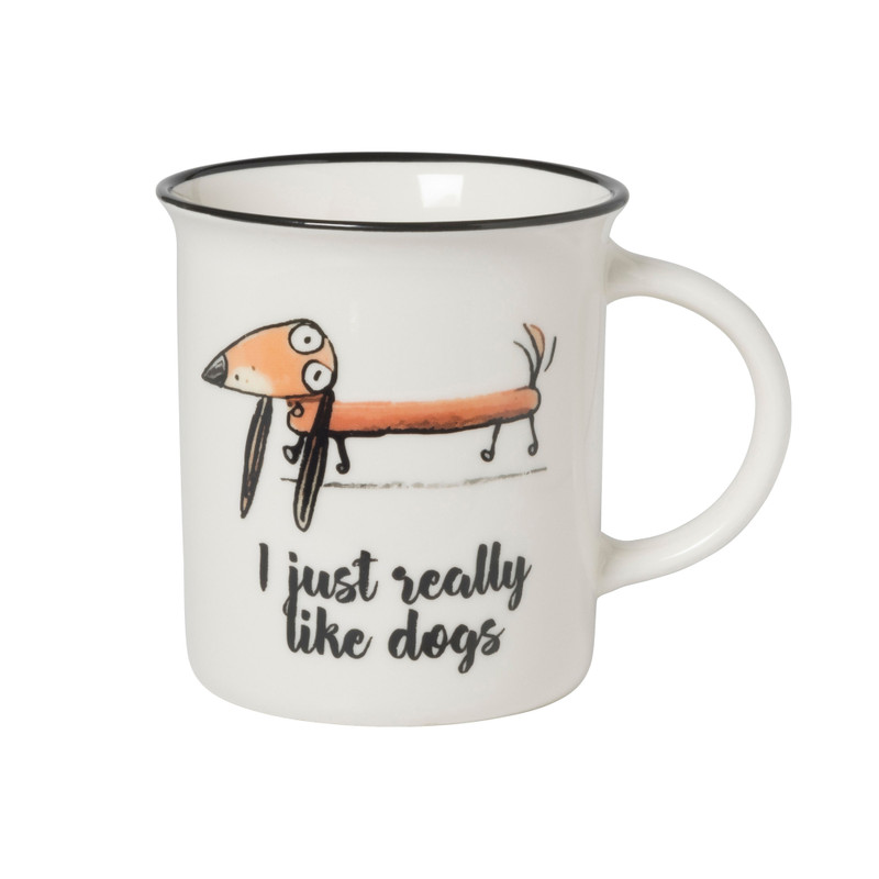 Mok met hond - wit - 300 ml