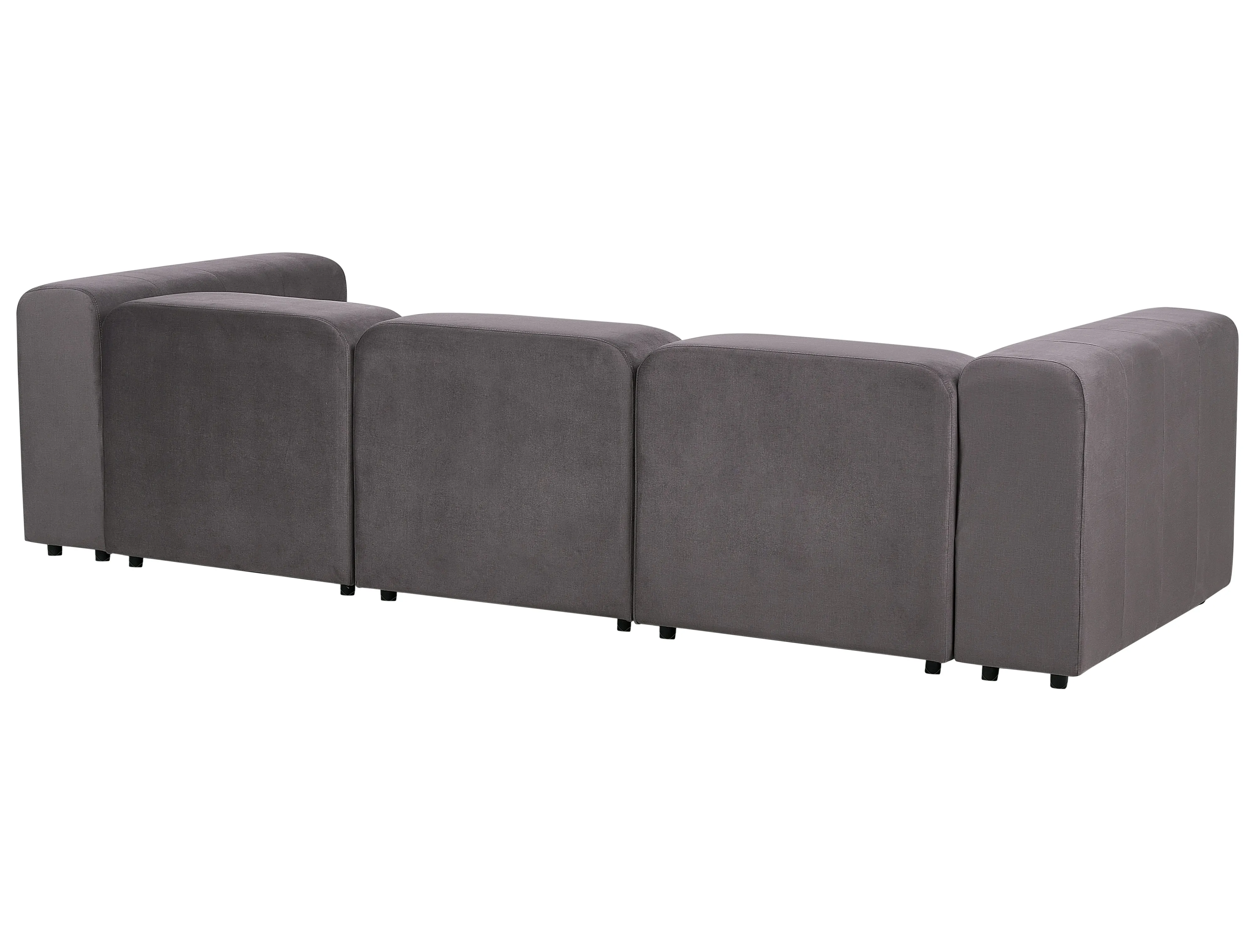 Modulaire bank 3-zits FALSTERBO Fluweel Donkergrijs met ottomaan