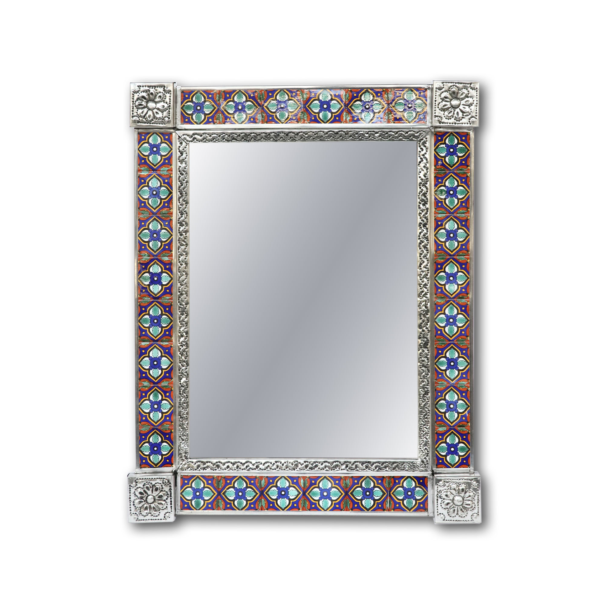 Wandspiegel 'Encanolado' mit Keramikfliesen, multicolor, B 43 cm, H 53 cm, L 2,5 cm von fischer's lagerhaus