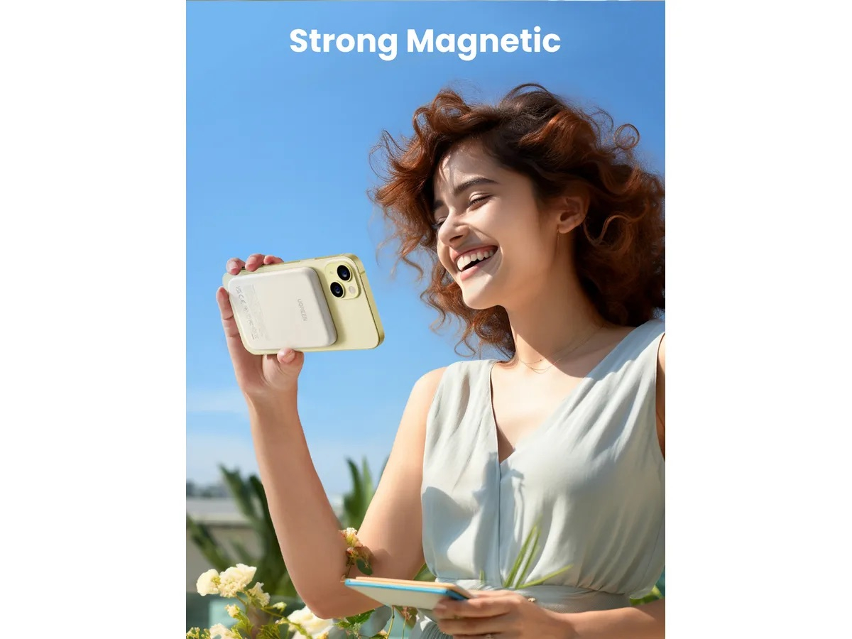(15W) 5000mAh Magnetische MagSafe Powerbank USB C Power Delivery Ladegerät (25207) - Beige
