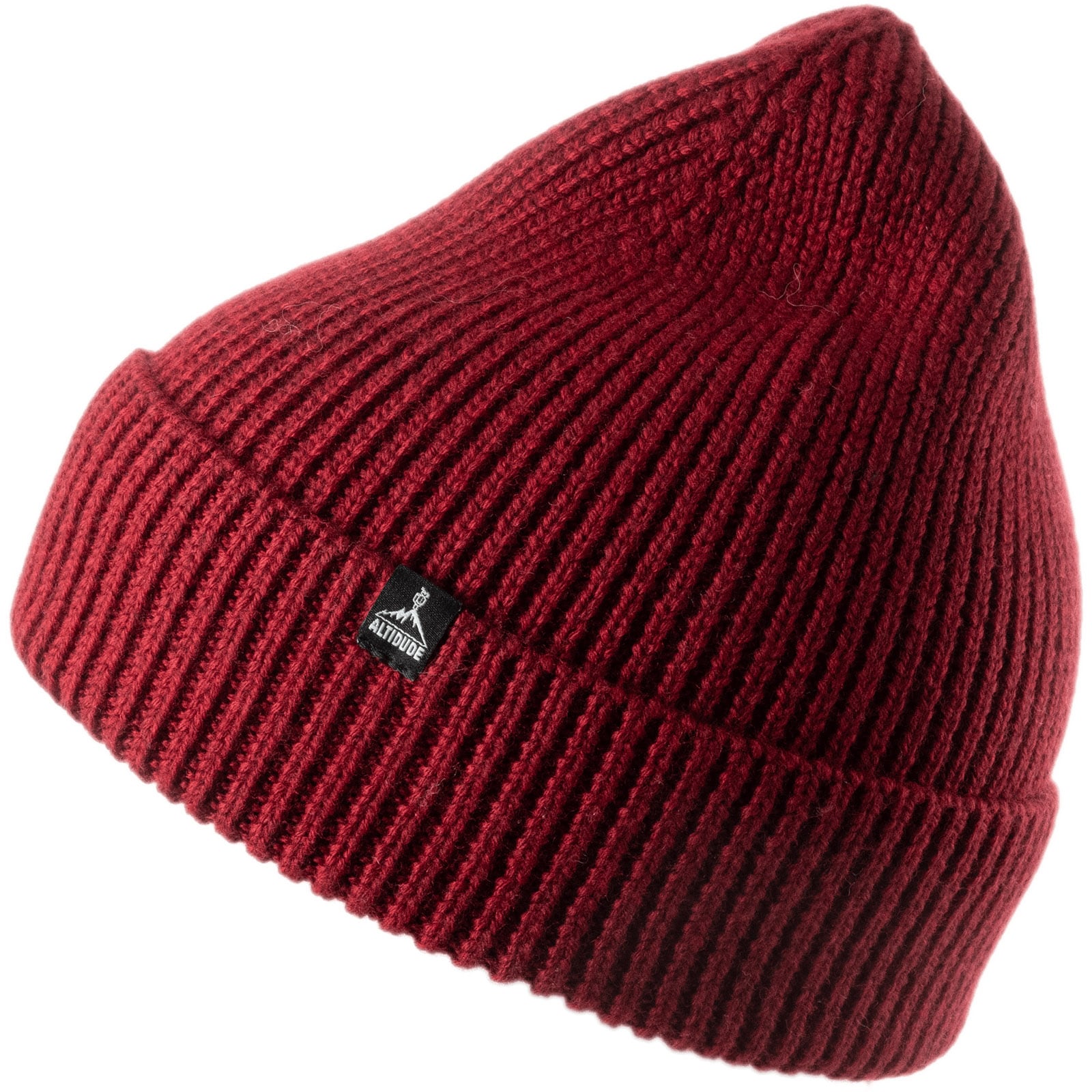 ALTIDUDE Winter Mütze Solid Ripp Strickmütze Unisex Beanie 100% Merino Wolle Farbe: Brown