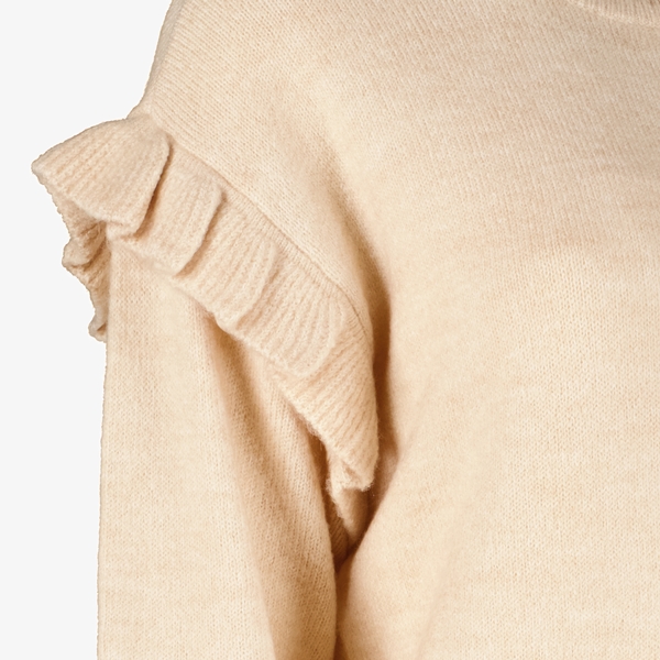 TwoDay dames trui met ruches beige