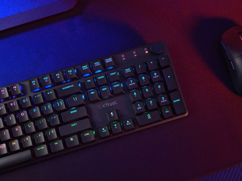 Trust Gaming-Keypad GXT 868 Torix Hochwertige kabellose mechanische Gaming-Tastatur mit kompletter RGB-Beleuchtung