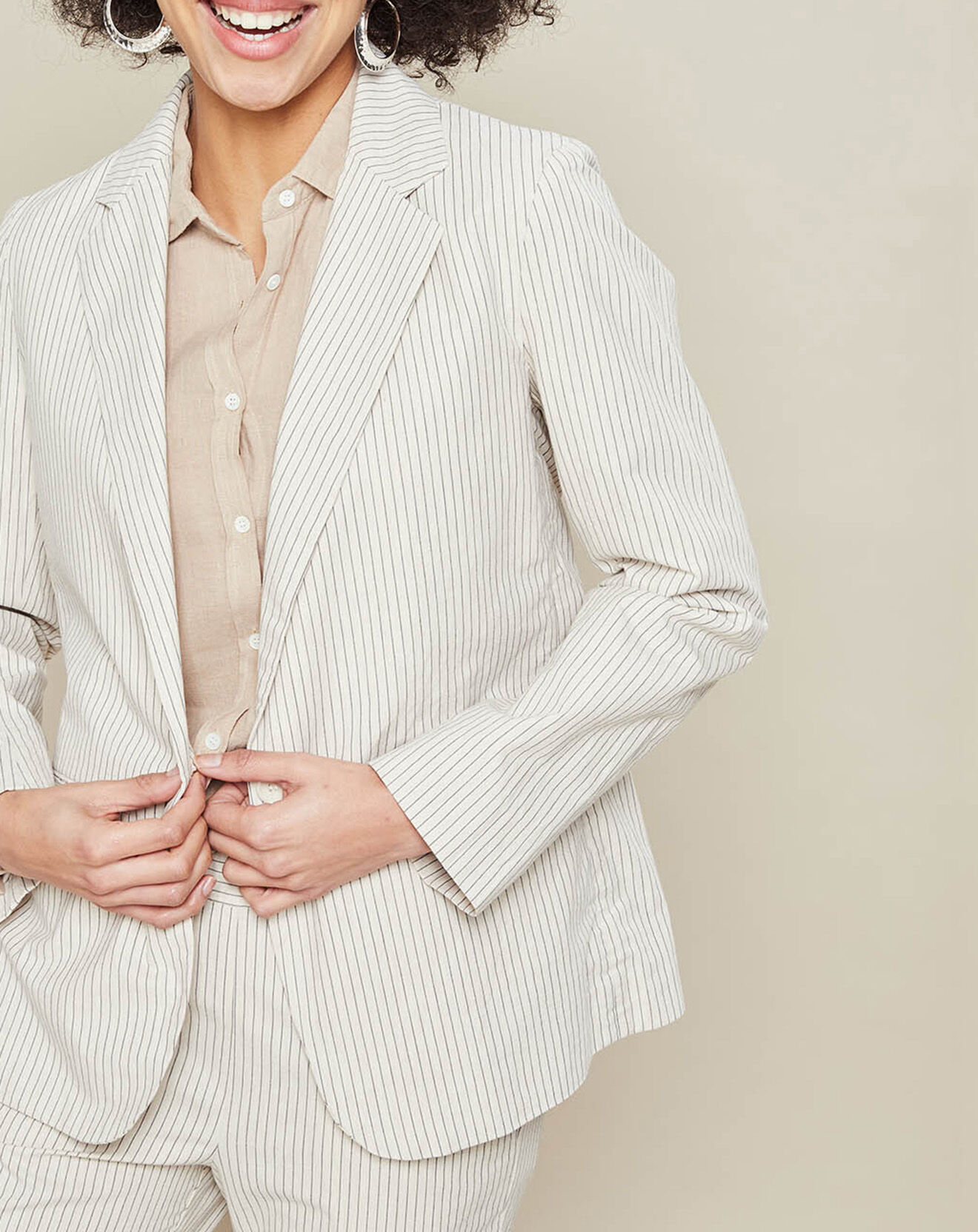 Hartford Blazer Virna à rayures bleu/beige