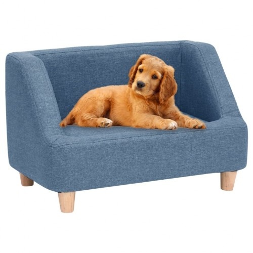 sofá retangular azul para cães