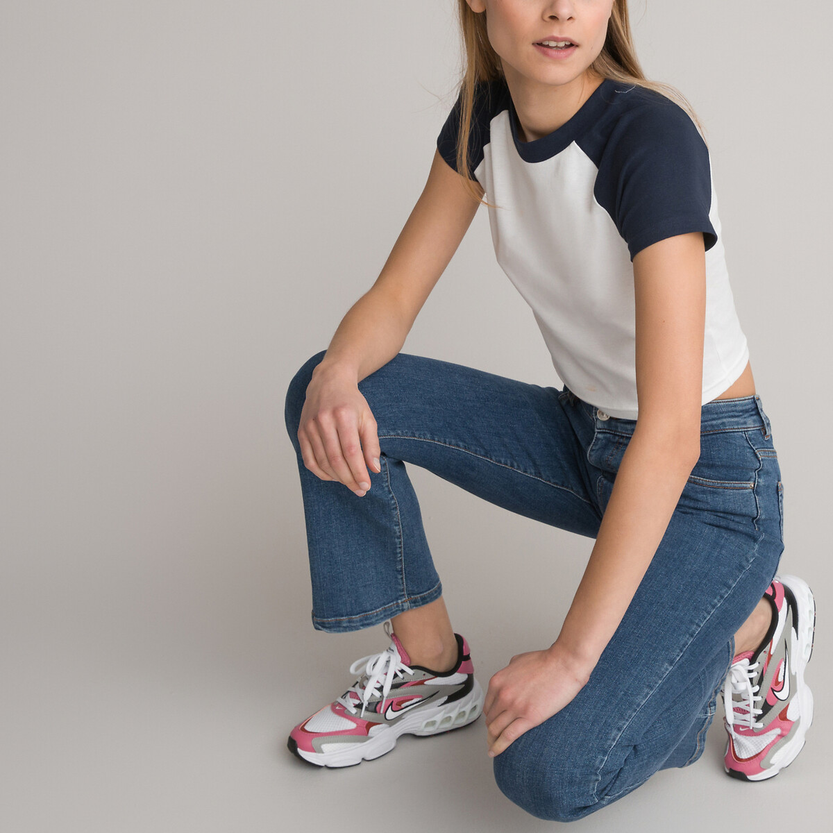 COLEÇÕES LA REDOUTE<br>Camiseta cropped com gola redonda