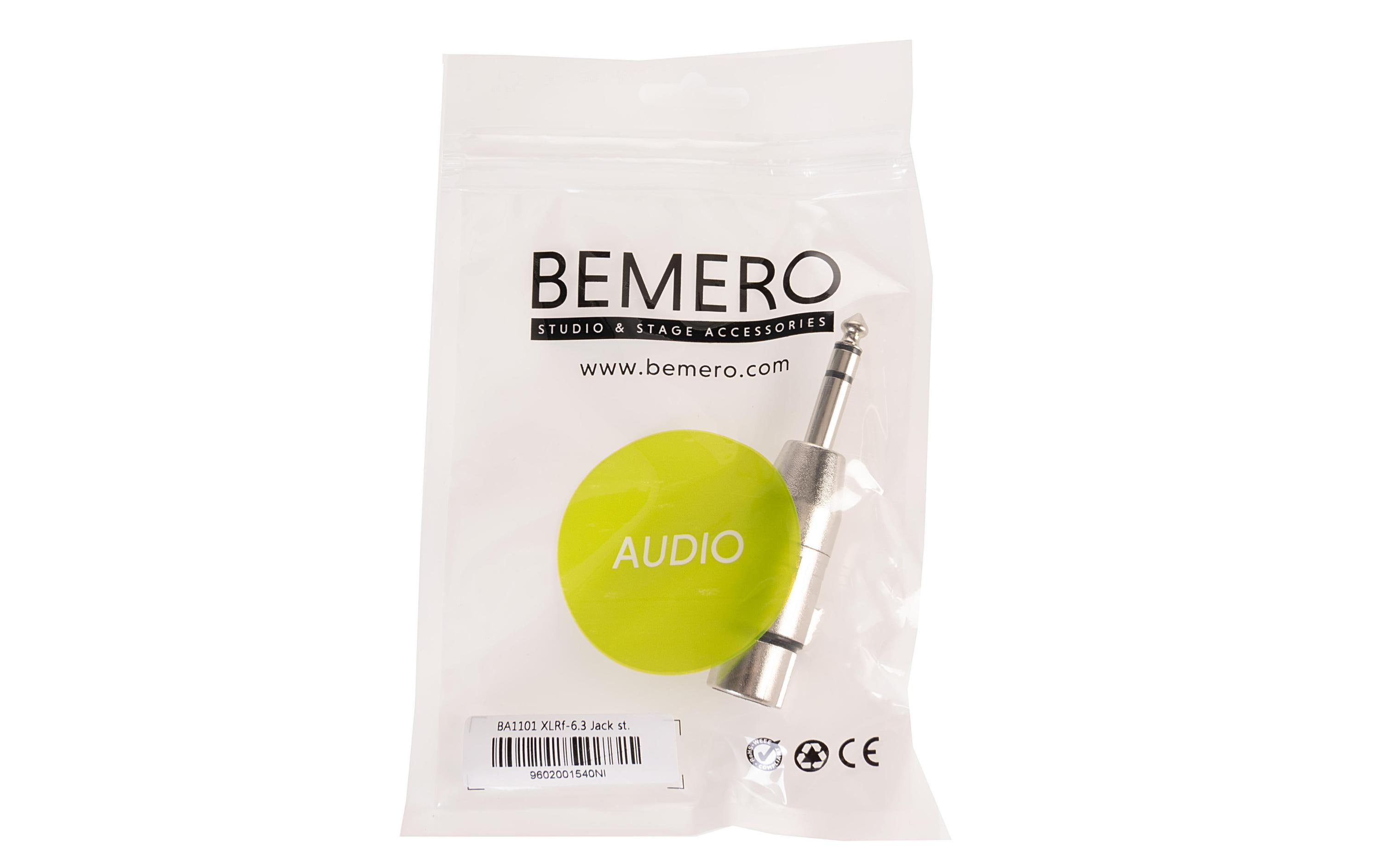 Audio-Adapter BA1101 XLR 3 Pole female - Klinke 6,3 mm maleHochwertiger und robuster Bemero Audio-Adapter