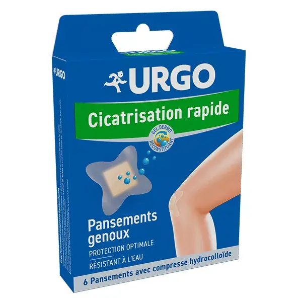 Curativos Urgo de primeiros socorros para joelho com cicatrização rápida (6 curativos)