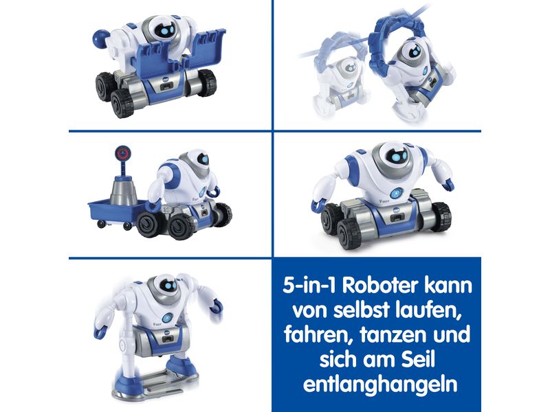 Vtech Roboter V-Bot 5 in 1 -DE- Motorisierter Roboter mit verschiedenen Bewegungen
