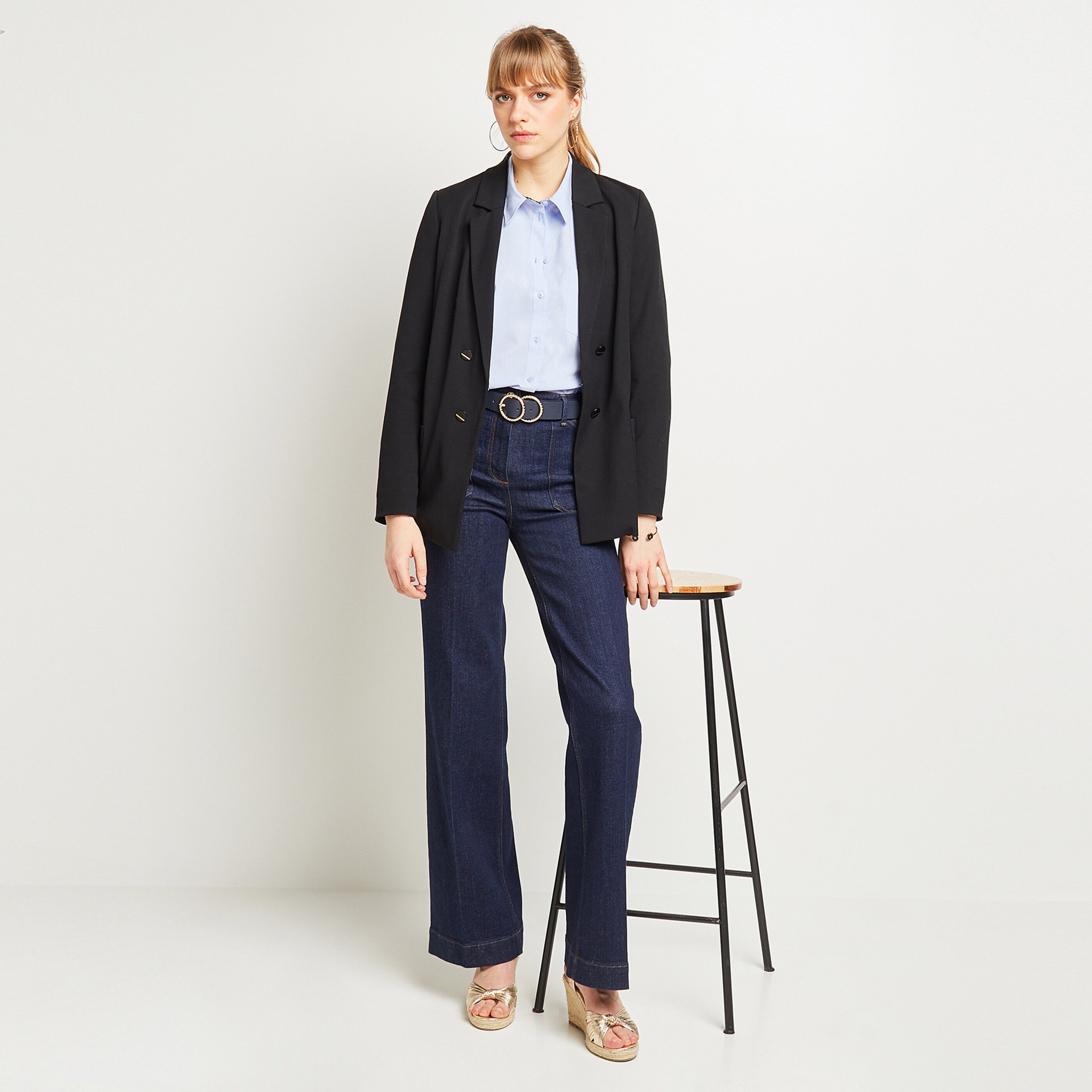 Chemise oversize femme - BLEU CLAIR