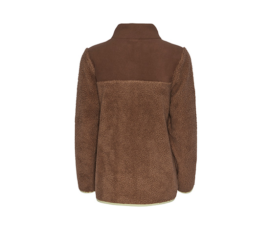 Teddy-Jacke, braun-grün