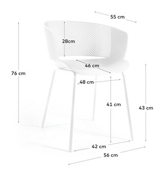 Kave Home Gartenstuhl YERAY 4er Set weiß