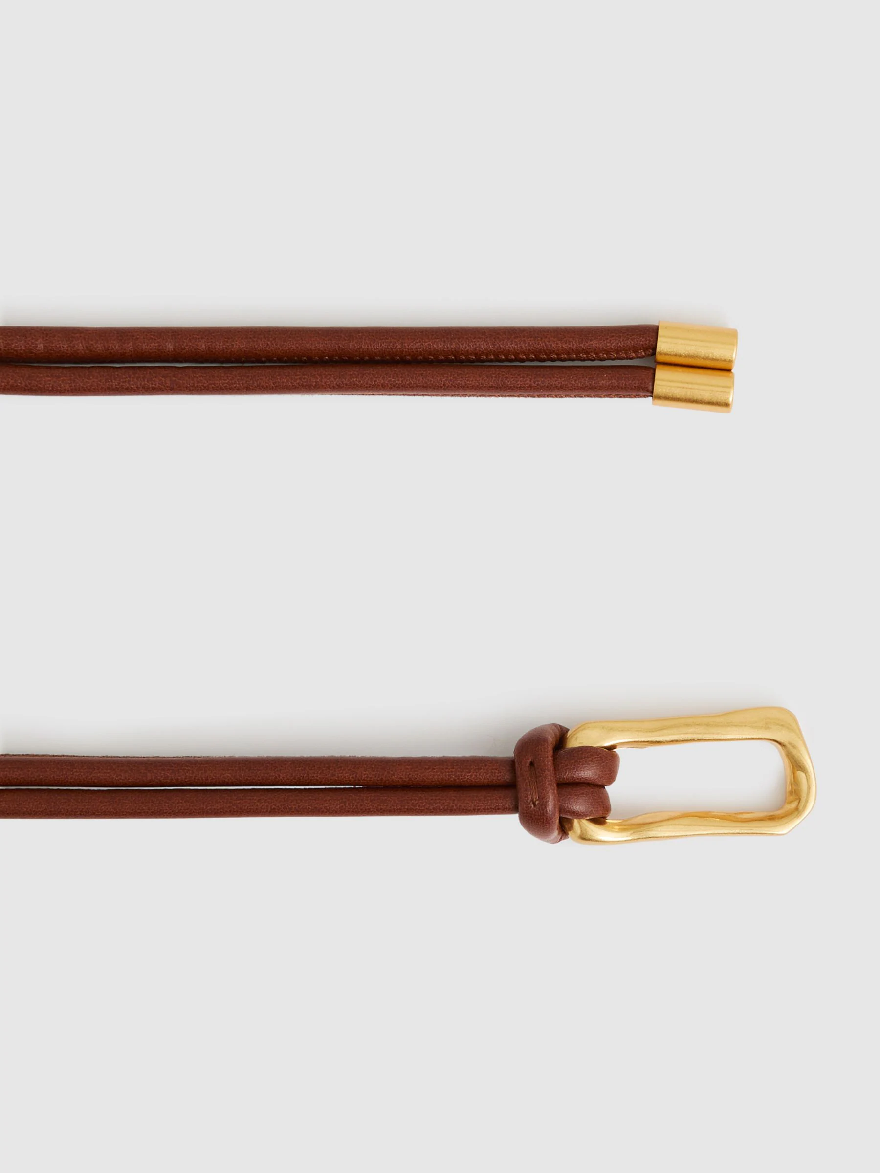 Lichtbruin - Reiss Tara Sculpted Buckle Tubular Tie Belt