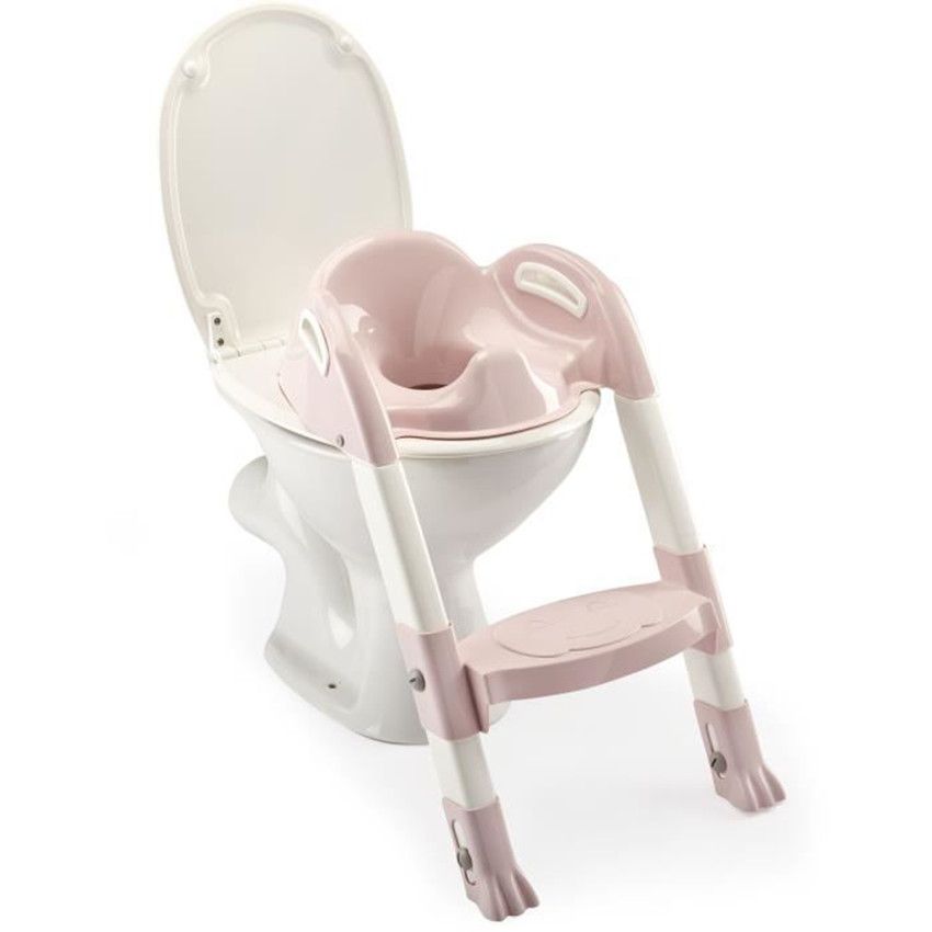 Réducteur de toilettes Kiddyloo - Rose poudré/Blanc - Ecru