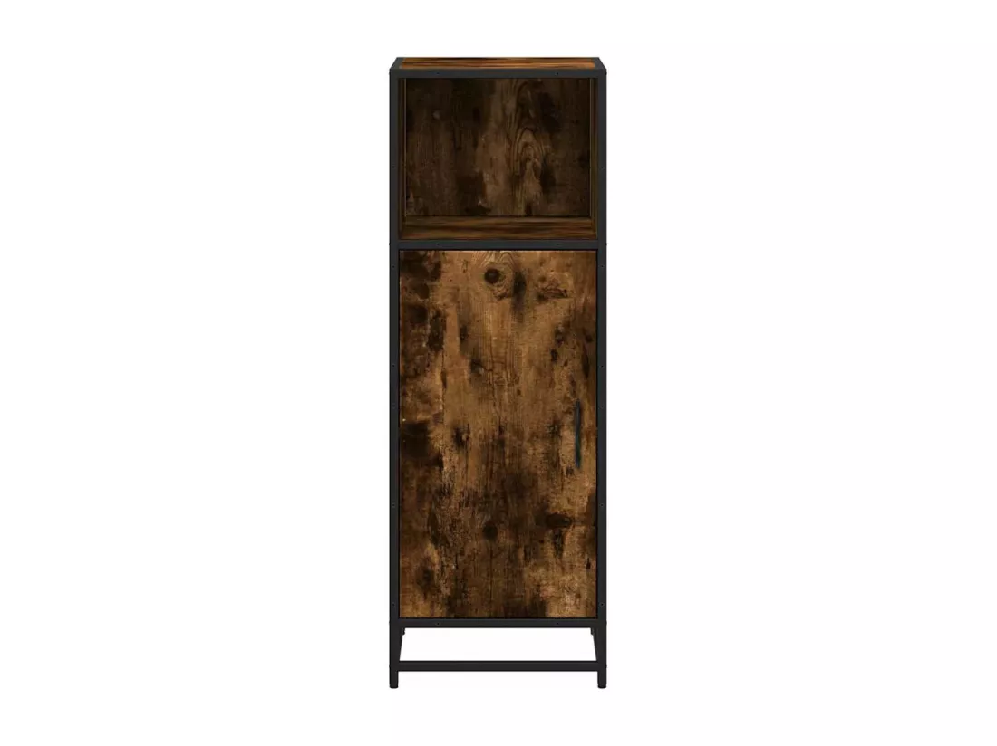 Armoire de bain chêne fumé 35x37,5x100cm bois d'ingénierie