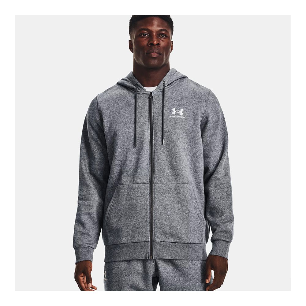 Under Armour ESSENTIAL FLEECE FZ - Sweat Homme gray