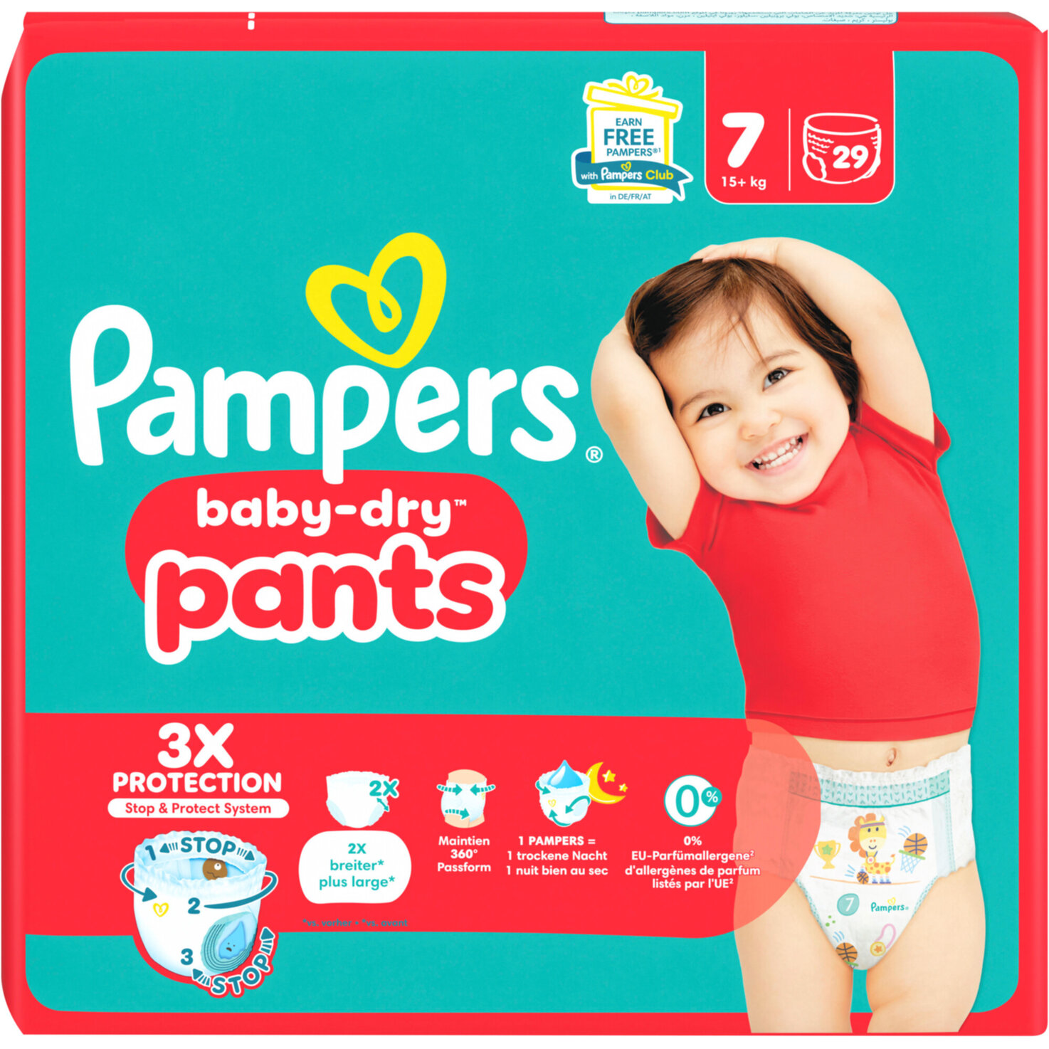 Pampers Baby Dry Pants Grösse 7 Extra Large 15+kg 29 Stück