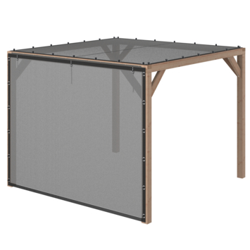 Pergola Silvano Douglas incl. schaduwdoek & zijdoek 324x324 cm