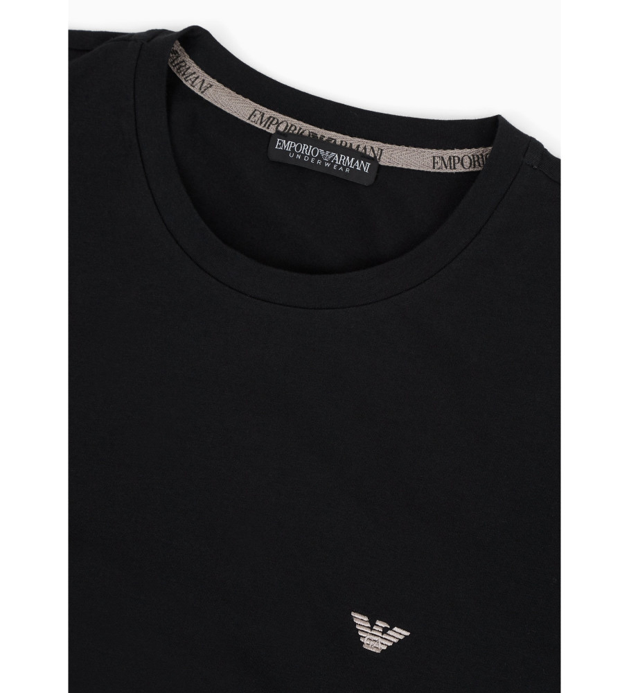 Conjunto de pijama de moletom preto Emporio Armani