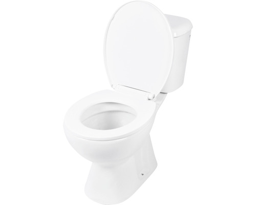 Differentieel WC-combinatieset, diepspoeltoilet met rand, glanzend wit met coating, met toiletzitting 38.500.02