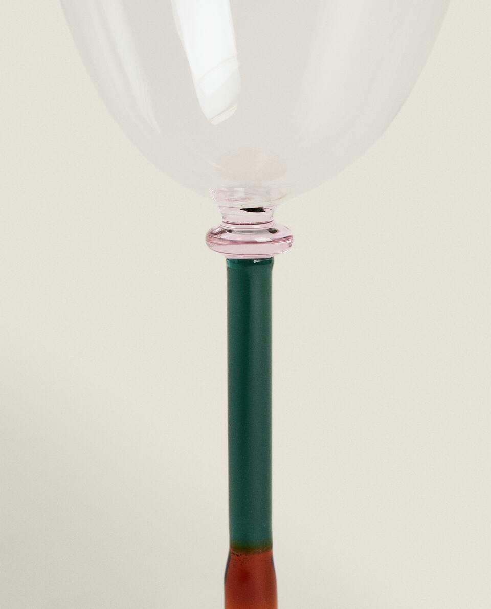 Copo de borosilicato com haste colorida